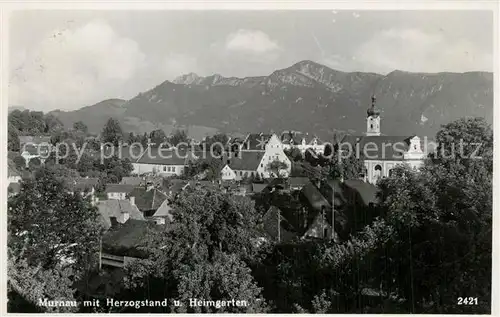 AK / Ansichtskarte Murnau_Staffelsee mit Herzogstand und Heimgarten Murnau_Staffelsee