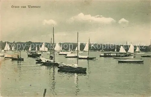 AK / Ansichtskarte Wannsee Seeblick mit Segelbooten Wannsee