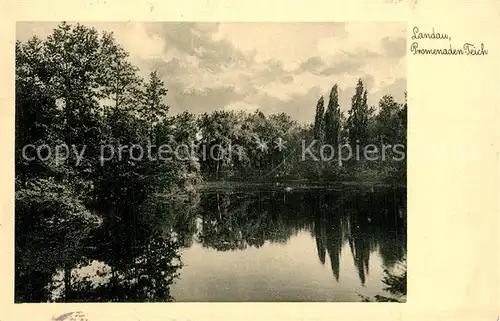 AK / Ansichtskarte Landau_Pfalz Promenaden Teich Landau Pfalz