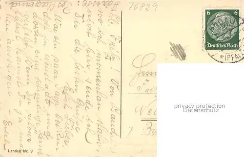 AK / Ansichtskarte Landau_Pfalz Promenaden Teich Landau Pfalz