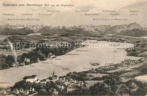 AK / Ansichtskarte Starnbergersee Panorama Starnbergersee