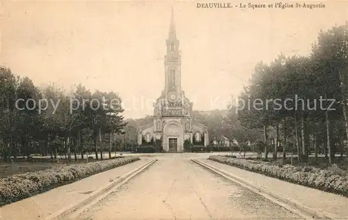 AK / Ansichtskarte Deauville Le Square et lEglise St Augustin Deauville
