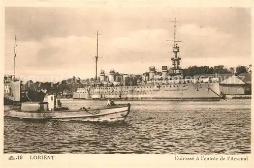 AK / Ansichtskarte Lorient_Morbihan_Bretagne Cuirasse a lentree de l Arsenal Lorient_Morbihan_Bretagne