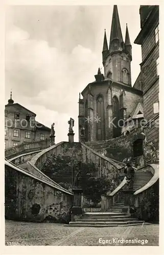 AK / Ansichtskarte Eger_Cheb_Tschechien Kirchenstiege 