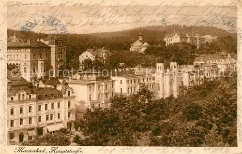 AK / Ansichtskarte Marienbad_Tschechien_Boehmen Hauptstrasse Marienbad_Tschechien