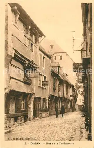 AK / Ansichtskarte Dinan Rue de la Cordonnerie Dinan