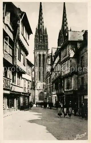 AK / Ansichtskarte Quimper Cathedrale Rue Kereon  Quimper
