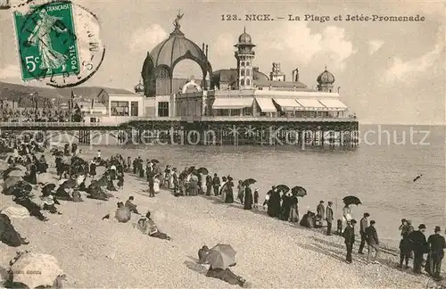 AK / Ansichtskarte Nice_Alpes_Maritimes Plage Jetee Promenade Nice_Alpes_Maritimes