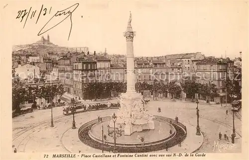 AK / Ansichtskarte Marseille_Bouches du Rhone Place Castellane Fontaine Cantini  Marseille