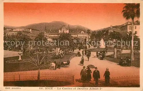 AK / Ansichtskarte Nice_Alpes_Maritimes Le Casino et Jardins Albert I Nice_Alpes_Maritimes