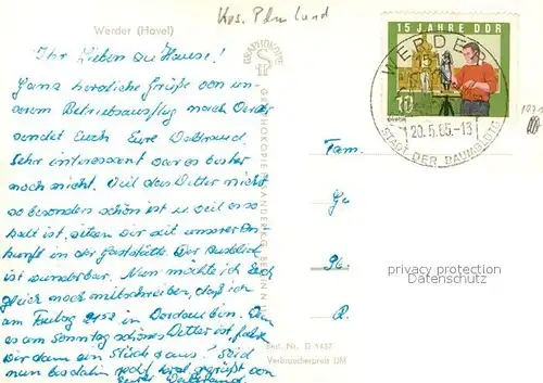 AK / Ansichtskarte Werder_Havel Panorama Werder Havel