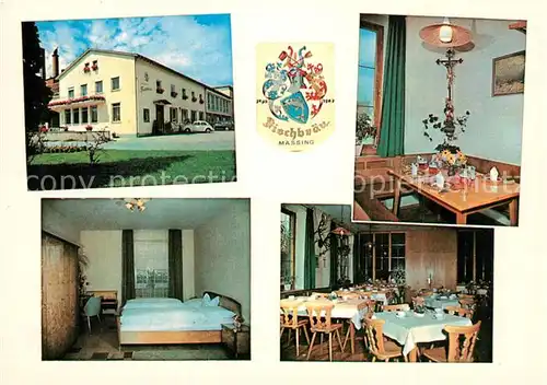 AK / Ansichtskarte Massing_Rottal Gasthof Fischbraeu Gaststube Zimmer Massing Rottal