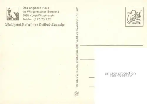 AK / Ansichtskarte Kunst Wittgenstein Waldhaus Haferkiste Heilbad Laasphe Kunst Wittgenstein