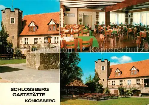 AK / Ansichtskarte Koenigsberg_Bayern Schlossberg Gaststaette Gastraum Koenigsberg Bayern