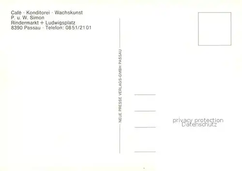 AK / Ansichtskarte Passau Cafe Simon Gastraum Terrasse Panorama Passau