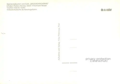 AK / Ansichtskarte Trittenheim_Mosel Speiserestaurant Cafe Brueckenschaenke Trittenheim Mosel