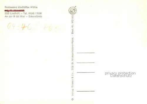 AK / Ansichtskarte Lindhoeft Restaurant Lindhoefter Muehle Bar Gaststube Lindhoeft