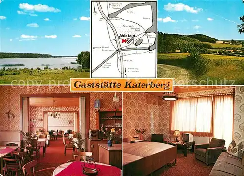 AK / Ansichtskarte Ahlefeld Bistensee Gaststaette Katerberg Gastraum Zimmer Ahlefeld Bistensee