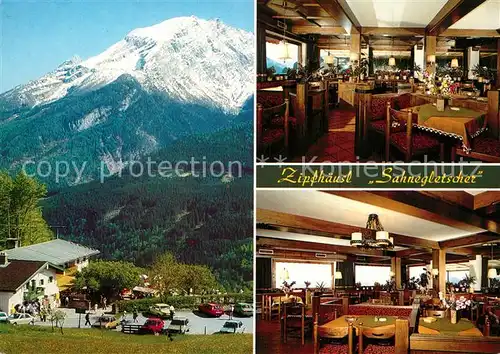 AK / Ansichtskarte Ramsau_Berchtesgaden Berggasthof Pension Zipfhaeusl Sahnegletscher Ramsau Berchtesgaden