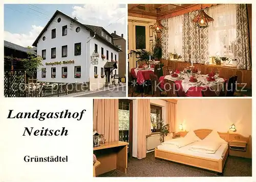 AK / Ansichtskarte Gruenstaedtel Landgasthof Neitsch Gaststube Zimmer Gruenstaedtel