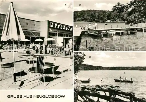 AK / Ansichtskarte Neuglobsow FDGB Erholungsheim Stechlin Bootssteg am Stechlinsee Neuglobsow