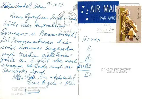 AK / Ansichtskarte Queensland Aerial View of Burleigh Heads Gold Coast Queensland