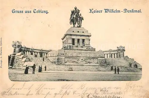 AK / Ansichtskarte Koblenz_Rhein Kaiser Wilhelm Denkmal Koblenz_Rhein