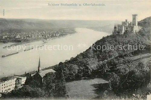 AK / Ansichtskarte Stolzenfels Schloss und Oberlahnstein Stolzenfels