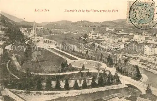 AK / Ansichtskarte Lourdes_Hautes_Pyrenees Basilique prise du Fort Lourdes_Hautes_Pyrenees