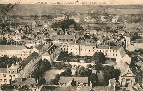 AK / Ansichtskarte Auxerre Fliegeraufnahme College de Garcons et la Tour de la Gendarmerie Auxerre