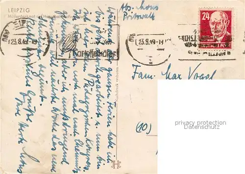 AK / Ansichtskarte Leipzig M?llerdenkmal Hauptbahnhofsvorplatz Leipzig