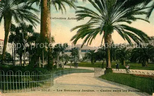 AK / Ansichtskarte Nice_Alpes_Maritimes Les Nouveaux Jardina Casino entre les Palmiers Nice_Alpes_Maritimes