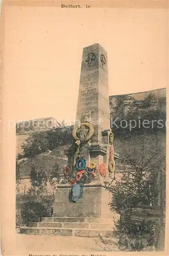 AK / Ansichtskarte Belfort_Alsace Monument de Cimetiere des Mobiles Belfort Alsace