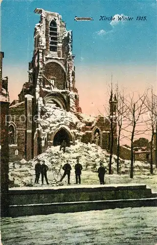 AK / Ansichtskarte Rennes_Ille et Vilaine Zerstoerte Kirche Winter 1915 