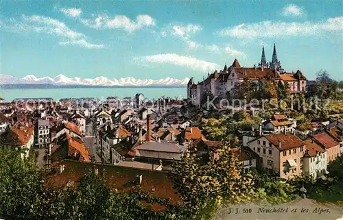 AK / Ansichtskarte Neuchatel_NE et les Alpes Neuchatel NE