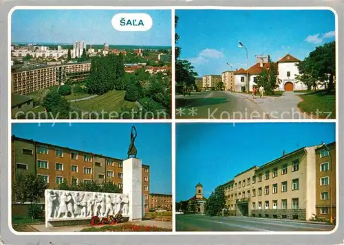 AK / Ansichtskarte Sala_Tschech Republik Celkovy pohlad Ulica Sovietskej armady Pamatnik SNP Stredna priemyselna skola chemicka 