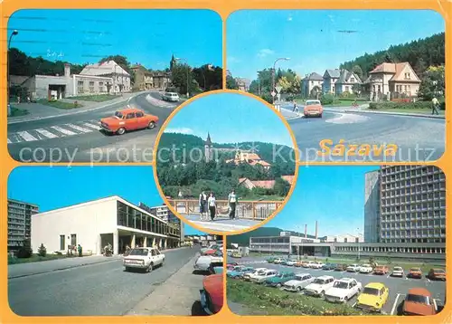 AK / Ansichtskarte Sazava okres Kutna Hora Stred mesta Klaster Nakupni strediska Sklarny Kavalier Sazava