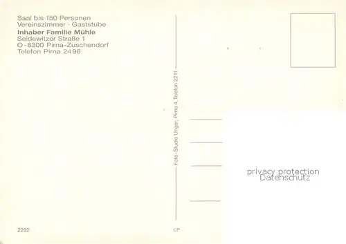 AK / Ansichtskarte Zuschendorf Gaststaette Zum Lindental Saal Gastraeume Zuschendorf