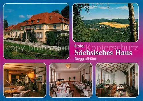 AK / Ansichtskarte Berggiesshuebel Hotel Saechsisches Haus Gastraeume Speisesaal Panorama Berggiesshuebel