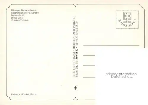 AK / Ansichtskarte Buko Flaeminger Bauernschenke Gaststube Kirche Buko