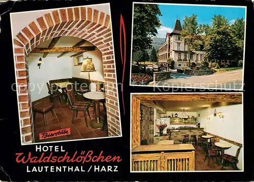 AK / Ansichtskarte Lautenthal_Harz Hotel Waldschloesschen Bierstube Gaststube Lautenthal Harz