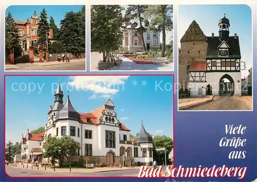 AK / Ansichtskarte Bad_Schmiedeberg Eisenmoorbad Haus Bismarck Au Tor Heimatstube Galerie Kurhaus Bad_Schmiedeberg