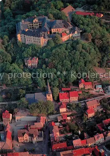 AK / Ansichtskarte Blankenburg_Harz Fliegeraufnahme mit Schloss und Rathaus Blankenburg_Harz