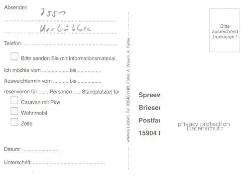 AK / Ansichtskarte Briesensee Panorama Spreewald See Camping Strand Briesensee