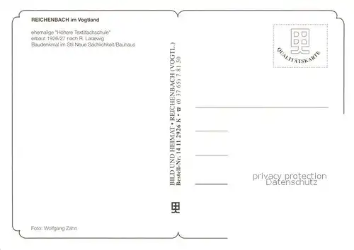 AK / Ansichtskarte Reichenbach_Vogtland Hoehere Textilfachschule Fliegeraufnahme Reichenbach_Vogtland