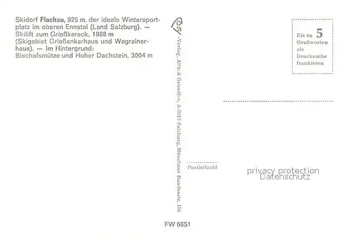 AK / Ansichtskarte Flachau Sessellift mit Bischofsmuetze und Hoher Dachstein Flachau