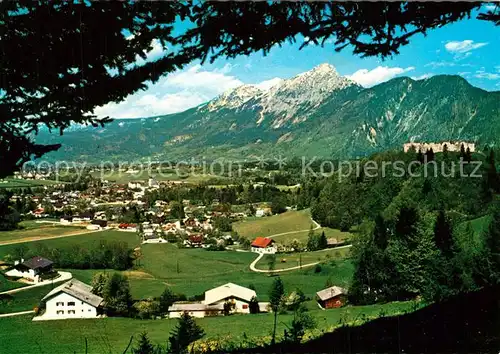AK / Ansichtskarte Grossgmain mit Zwiesel und Hochstaufen und Ruine Plainburg Grossgmain