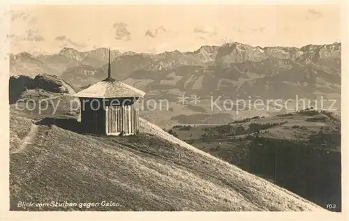 AK / Ansichtskarte Immenstadt_Allgaeu Panorama Blick vom Stuiben gegen Osten Alpenpanorama Immenstadt_Allgaeu