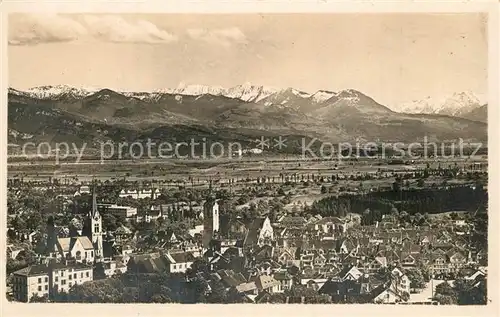 AK / Ansichtskarte Altstaetten_SG Gesamtansicht mit Alpenpanorama Altstaetten_SG