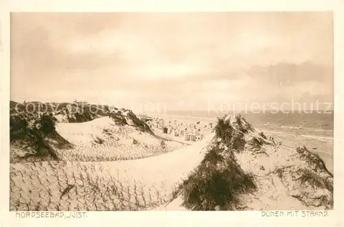 AK / Ansichtskarte Juist_Nordseebad Duenen mit Strand Juist_Nordseebad